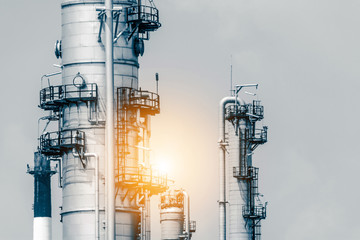 Industrial zone. Plant oil and gas refinery industry.