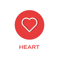 Heart round flat icon, love symbol