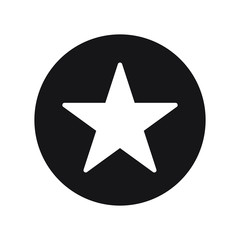 Star in circle icon. Flat vector illustration in black on white background. 