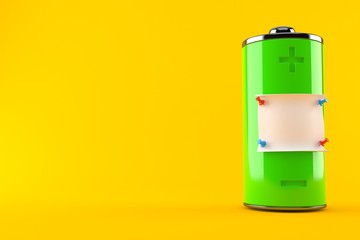Green battery with blank note