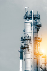 Industrial zone. Plant oil and gas refinery industry.