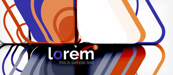 Colorful trendy geometric shapes background