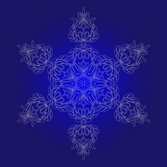 Isolated outline of the ornament in the form of a mandala. Vintage mandala, elements in floral style.