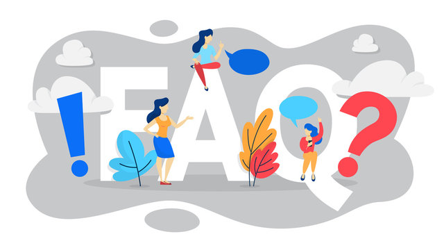 FAQ or question and answer concept. Customer help