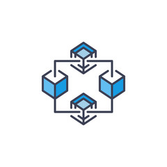 Blockchain icon. Vector Block Chain Cryptocurrency concept modern symbol or logo element on white background
