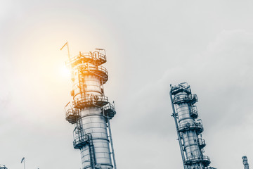 Industrial zone. Plant oil and gas refinery industry.