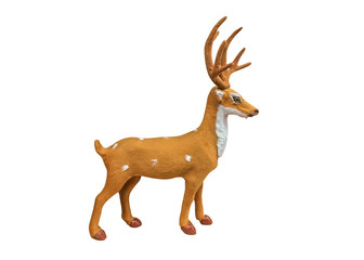 Fototapeta premium Christmas deer toy isolated on white background