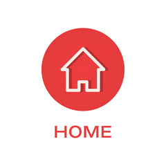 Home round flat icon, house symbol