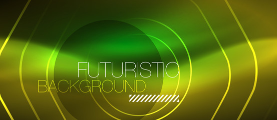 Neon glowing wave, magic energy and light motion background. Vector wallpaper template