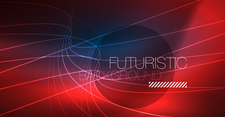Neon glowing magic background, neon banner, night sky wallpaper. Magic light effect. Christmas abstract pattern.