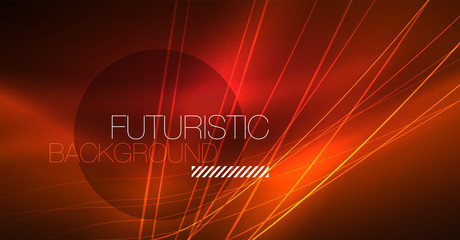 Neon glowing magic background, neon banner, night sky wallpaper. Magic light effect. Christmas abstract pattern.