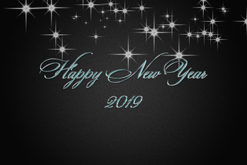 Happy new year 2019 black background; useful for cards, flyers, invitations, posters, more