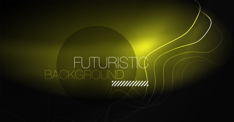 Neon lines wave background. Abstract composition