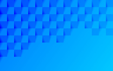 Blue background with squares.
