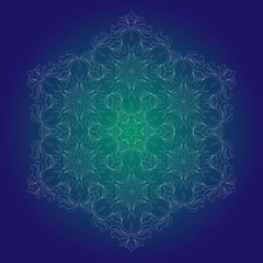 Isolated outline of the ornament in the form of a mandala. Vintage mandala, elements in floral style.