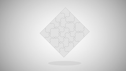 Gray jigsaw puzzle vector background.