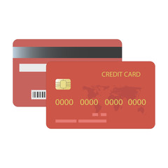 Bank card icon, credit card. Vector illustration.