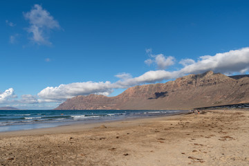 Caleta de Famara beach in Lanzarote, Canary Islands, Spain