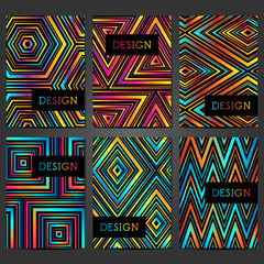 Abstract backgrounds with geometric pattern. Colorful gradients. Template for Title sheets, reports, presentations, brochures, banners, posters, flyers, invitations and gift cards.