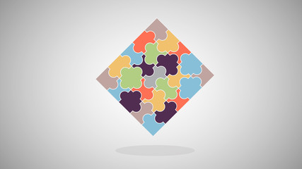 Colorful jigsaw puzzle vector background.