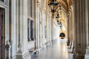 details of famous City hall of Vienna, Austria