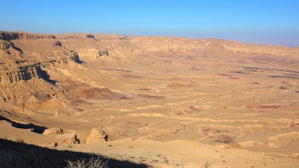 Small(little) makhtesh (crater) or Makhtesh Katan panorama landscape