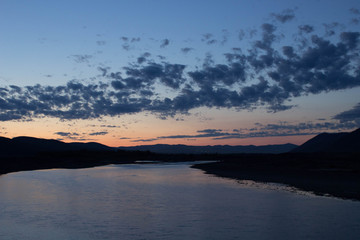 sunset on lake
