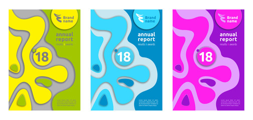 Annual report cover design, vector illustration.