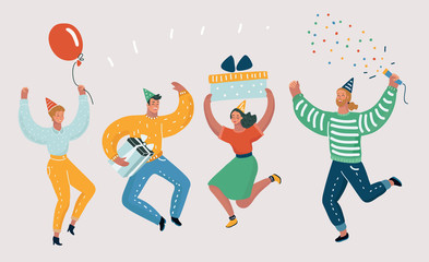 Happy people celebrate an important event.