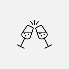Champagne glasses icon. Champagne glasses concept symbol design. Stock - Vector illustration can be used for web.