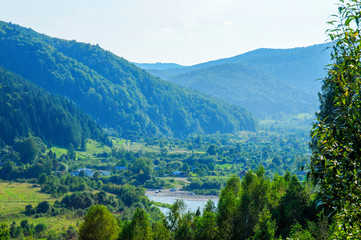 Obraz premium Bright green mountains in the summer