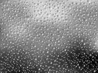 Vector realistic illustration of raindrops on window glass texture
