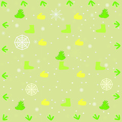christmas background with winter clothes and snowflakes