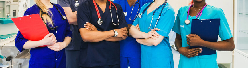 medicine professionals staff. people - doctor, nurse and surgeon. a group of faceless doctors....