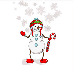 Snowman Enjoying Snow