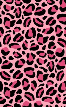 Decorative animal seamless pattern with pink leopard coat texture