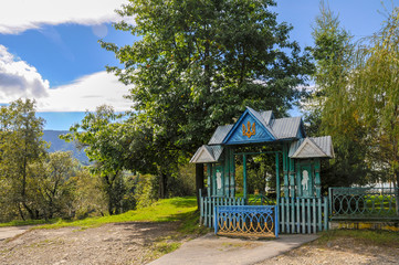 Bright green mountains in the summer