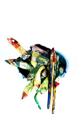 Paint Brush used Close up