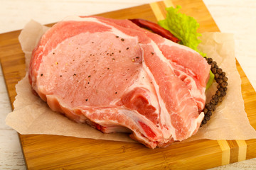 Raw pork cutlet