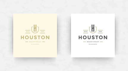 Elegant luxury brand logo design template vector illustration.