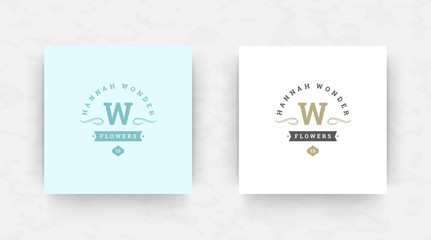 Elegant luxury brand logo design template vector illustration.