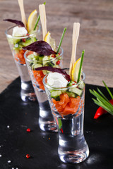 Salmon and cucumber mix