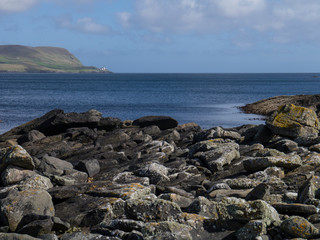 shetland landscape with lighthouse of Bressay
