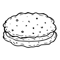 Cookies icon. Vector illustration of cookies, biscuit. Hand drawn cookies with filling.