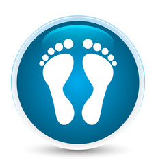 Footprint icon special prime blue round button