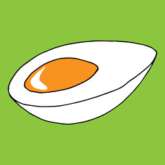 Egg icon. Vector illustration of boiled egg. Hand drawn half boiled egg. Easter egg.