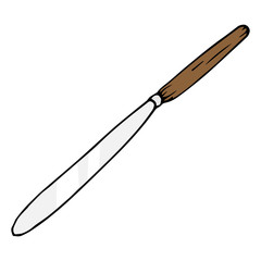 Knife icon. Vector illustration of butter knife. Hand drawn knife.
