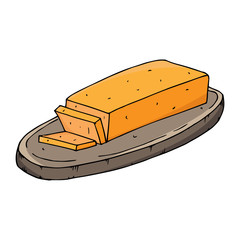 Butter icon. Vector illustration of a piece of butter. Hand drawn butter.