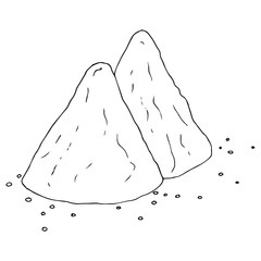 Powder paint. Vector illustration of paint for the festival of colors of Holi in India. Hand drawn powder paint. Traditional Indian festival.