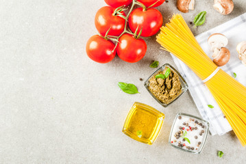 Food background, pasta spaghetti